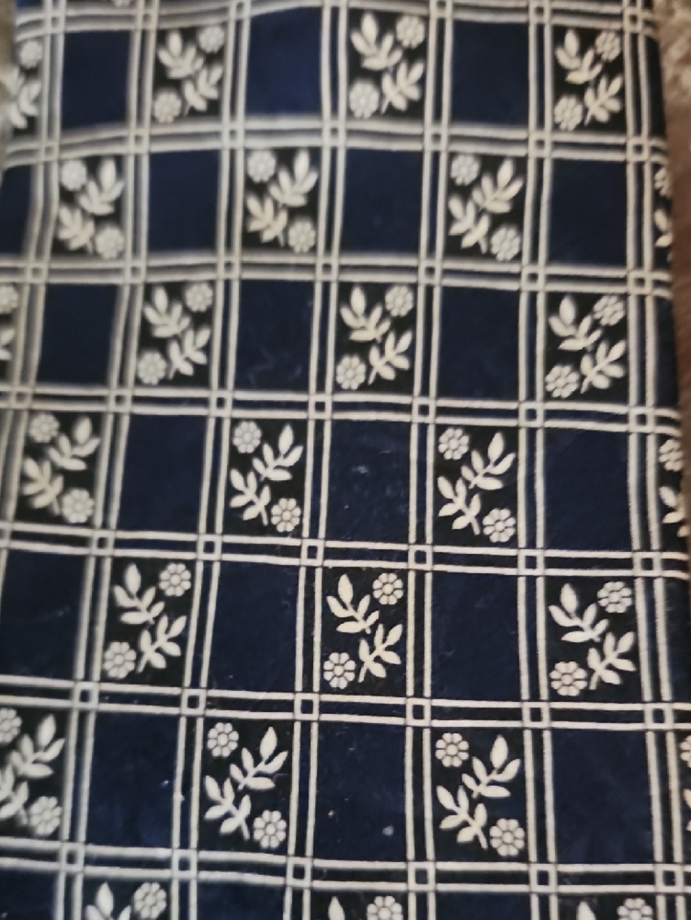 Lanvin Paris Silk Tie Navy Blue White Floral Grid Designer Necktie Italy - Picture 2 of 9